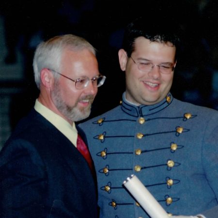 Image Graduation Father and Son Diploma J Wallace 2004-05 2